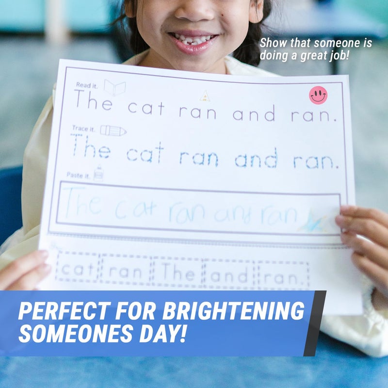 OfficeSmartLabels Happy Smiley Face Stickers (1/2 inch, Pink - 300 Labels) Circle Dot Smiley Face Labels for Incentive or Motivation - Image 4